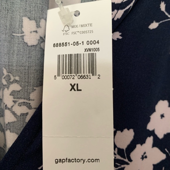 Gap Factory Blue Floral Womens Tie Waist Dress NWT - Picture 5 of 9